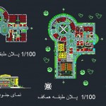 دانلود نقشه دانشکده معماری - پلان،نما،برش،سایت پلان و پرسپکتیو 